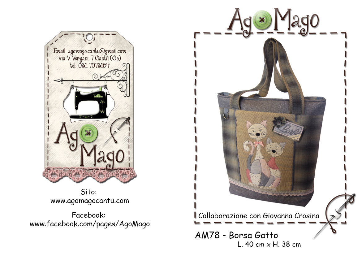 Cartamodello Borsa Gatto AM78